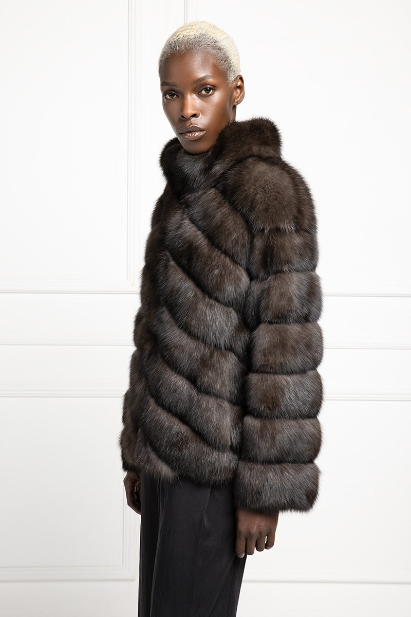 Mint Designer Neiman Marcus Russian sable Fur Coat jacket bolero S 0-4  $39,000+