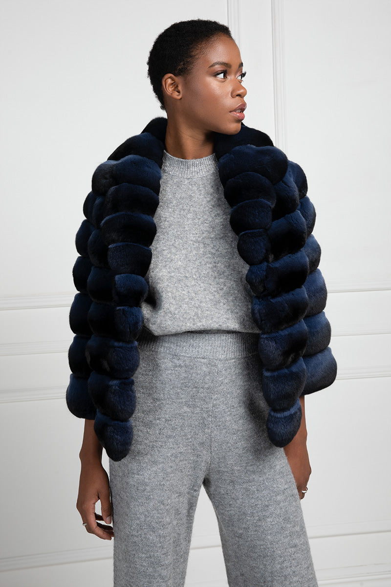 Blue shop chinchilla coat