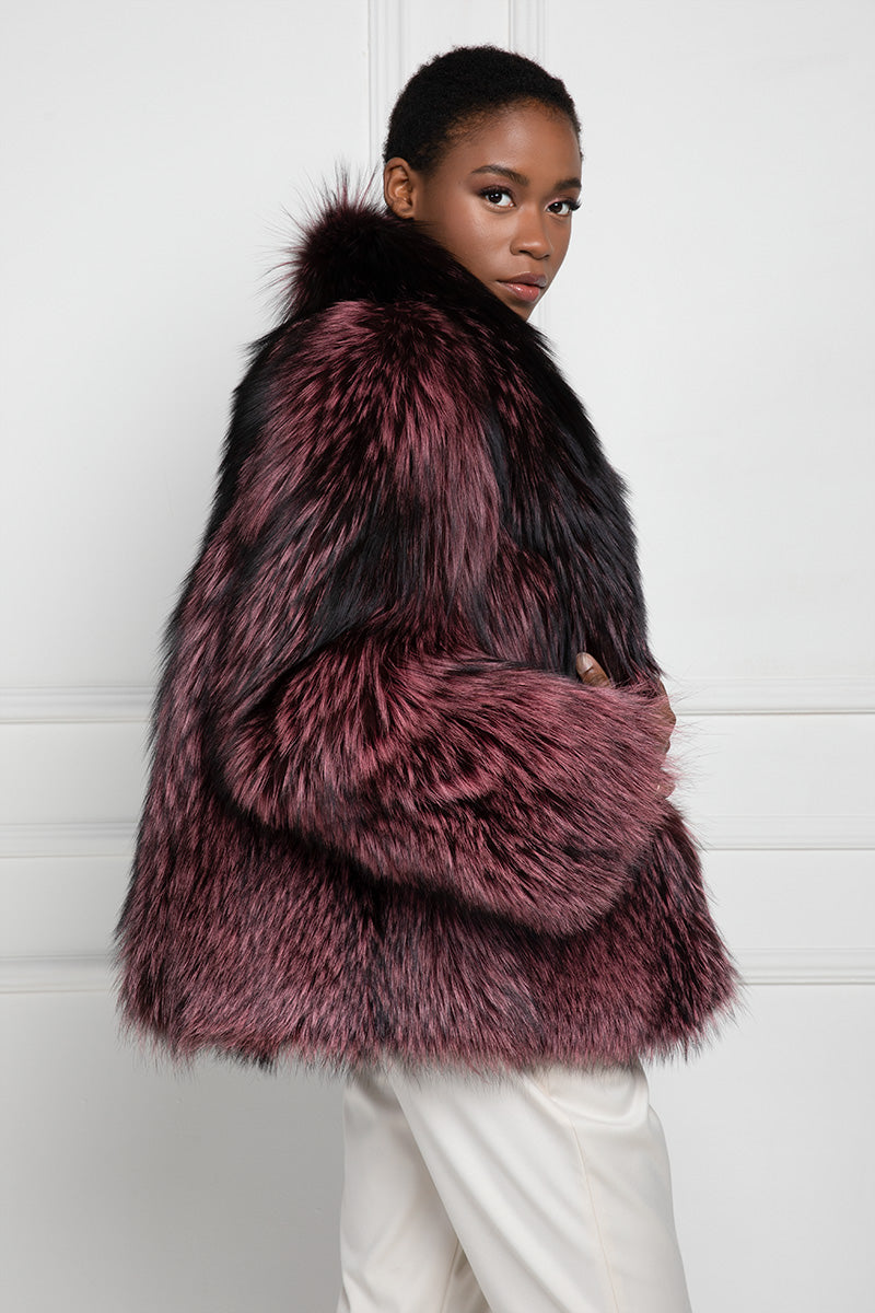 Burgundy fox deals fur coat