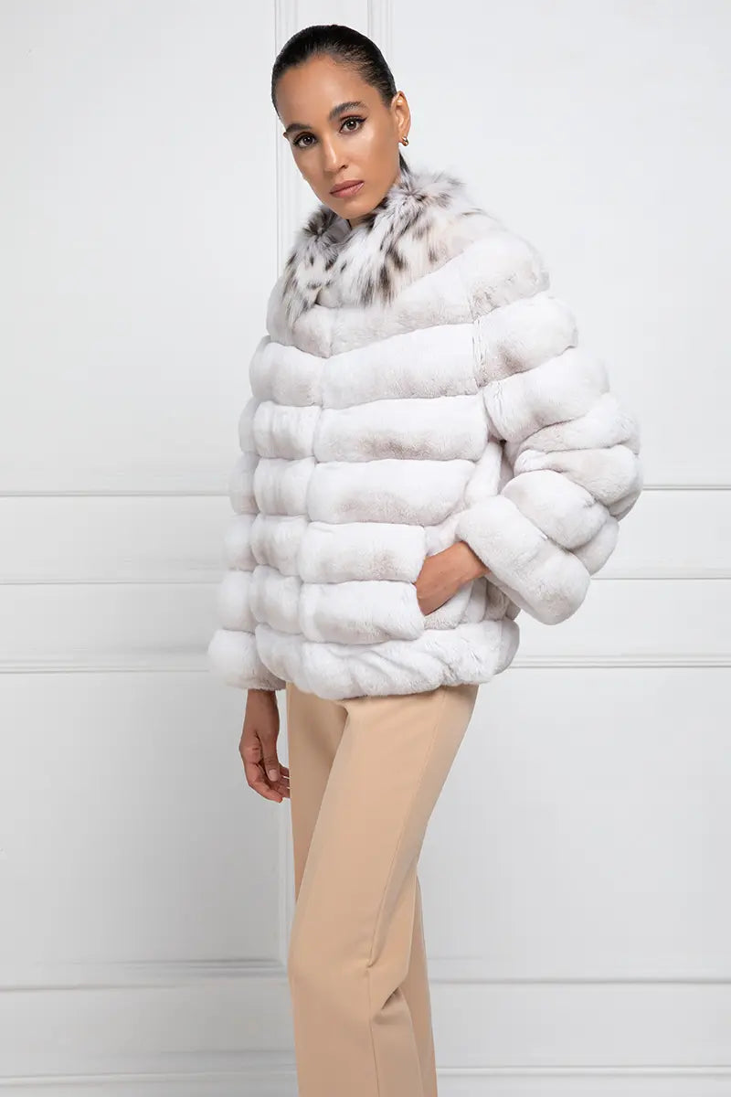 White chinchilla 2025 fur coat